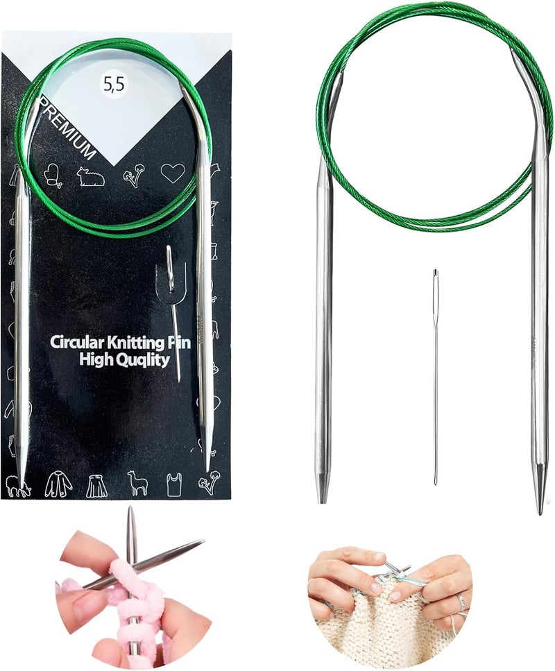 Soosui 5.5 mm Circular Knitting Needles US9 |40 inches/100 cm | Suitable for Beginners to Knit Sweaters, Scarves, Blankets and Other Projects! - Image 1
